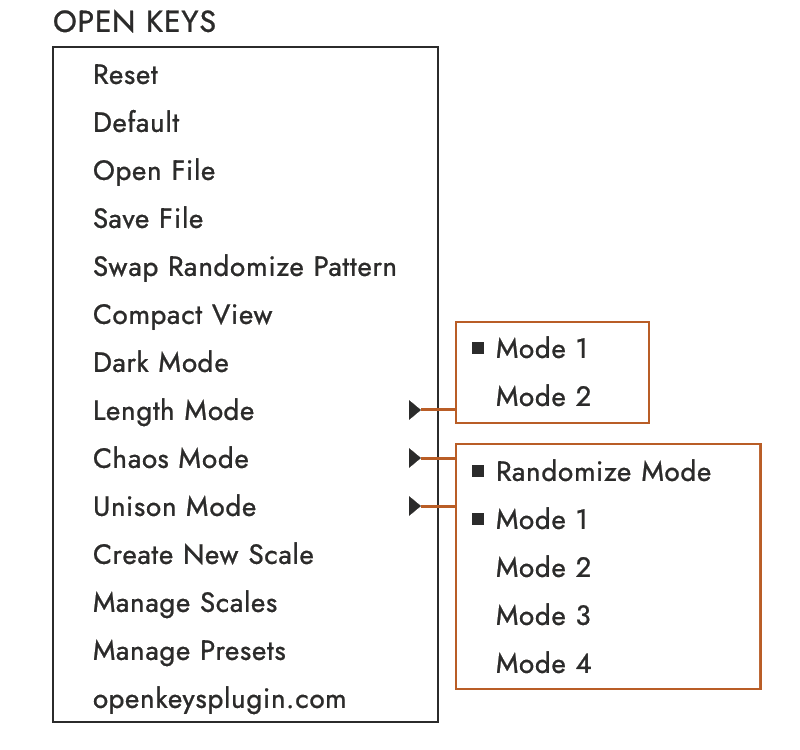 Menu Controls Interface